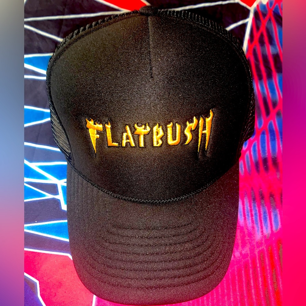 Flatbush blk/yellow rsmxnyc 90’s Trucker